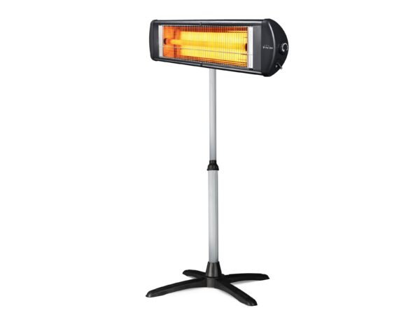 Calefactor halógeno de 2500 W, para suelo o pared, para uso interior o exterior PURLINE HEATY EXC 25 Negro