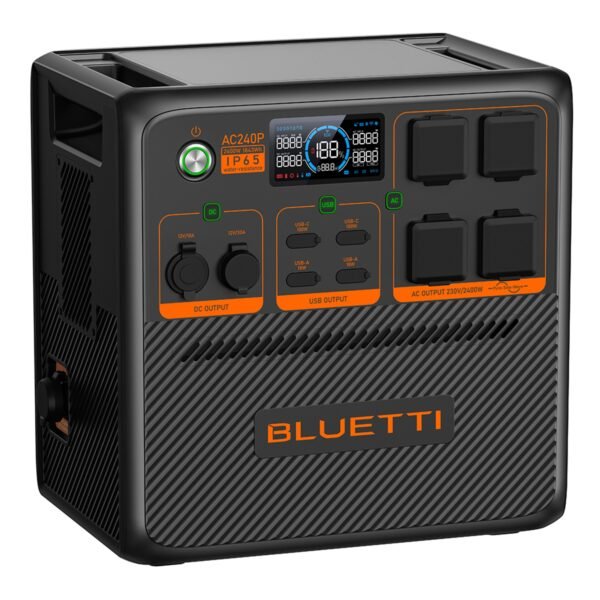 Generador de energía portátil BLUETTI AC240P IP65, batería de respaldo LiFePO4 de 1843 Wh, 4 salidas de CA, 2400 W (pico de 3600 W), modelos mejorados BLUETTI AC240