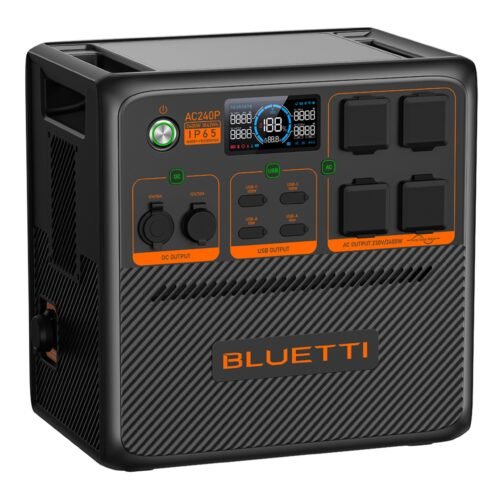Generador de energía portátil BLUETTI AC240P IP65, batería de respaldo LiFePO4 de 1843 Wh, 4 salidas de CA, 2400 W (pico de 3600 W), modelos mejorados BLUETTI AC240