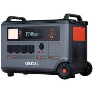 Central eléctrica portátil OSCAL PowerMax 6000, generador solar con batería LiFePO4 de 3600 Wh y 6000 W de potencia, 14 puertos de salida