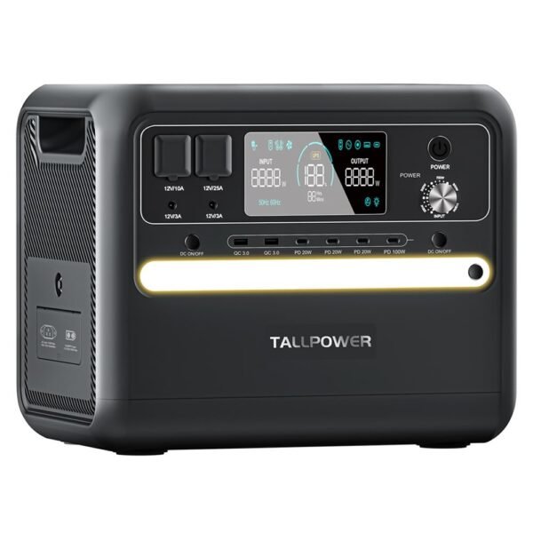 Estación de energía portátil TALLPOWER V2400, generador solar LiFePo4 de 2160 Wh, salida de CA de 2400 W, 13 tomas de corriente - Imagen de 2