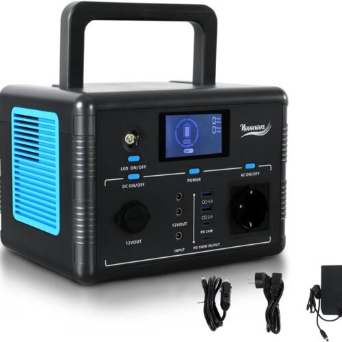 Generador solar portátil NOVONOVA de 518 Wh/500 W, estación de energía, batería de emergencia, con Bluetooth y USB, para acampar al aire libre SY-CN001