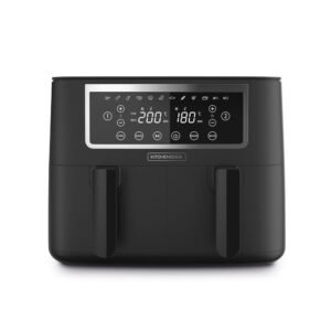 Freidora sin aceite Kitchen Cook Airmed 8 de 2600 W, color negro