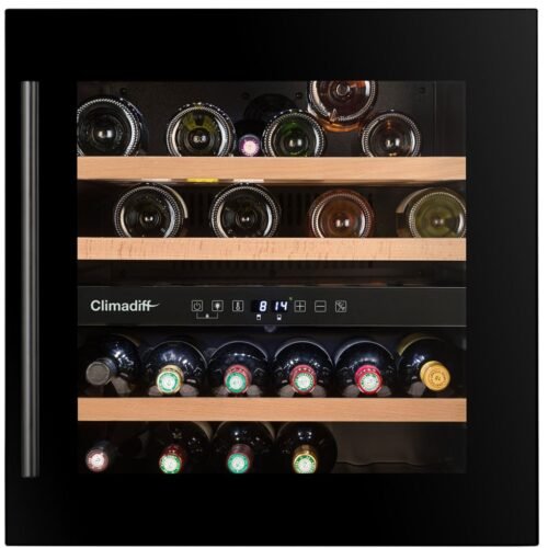 Climadiff CBI40DB1 Vinoteca empotrada para 36 botellas, color negro