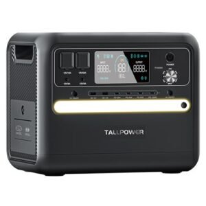 Estación de energía portátil TALLPOWER V2400, generador solar LiFePo4 de 2160 Wh, salida de CA de 2400 W, 13 tomas de corriente