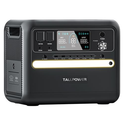 Estación de energía portátil TALLPOWER V2400, generador solar LiFePo4 de 2160 Wh, salida de CA de 2400 W, 13 tomas de corriente