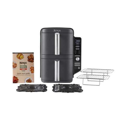 Freidora Ninja Double Stack DualZone SL400EU 2470W negra y gris