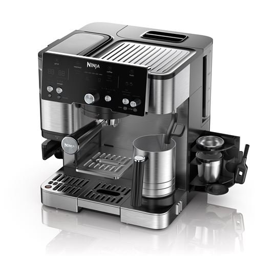 Cafetera 2 en 1 Ninja Luxe Café Essential ES501EU de 1650 W, color negro y acero inoxidable