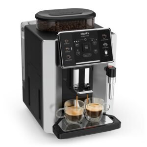 Cafetera Krups Sensation EA910E10 de 1450 W, color plata, de grano a grano