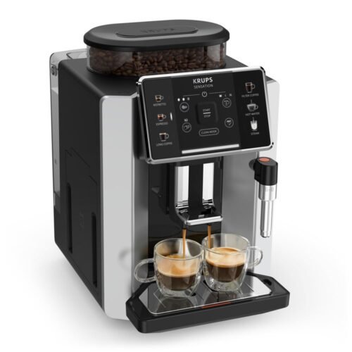 Cafetera Krups Sensation EA910E10 de 1450 W, color plata, de grano a grano