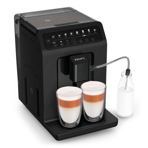 Cafetera automática para capuchino y espresso Krups Evidence Eco-Design EA897B10 de 1450 W, color negro