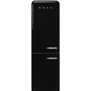 Frigorífico-congelador de libre instalación, volumen total 331 L, frigorífico ventilado 234 L, congelador No Frost 97 L, zona extra fresca 0 °C, compartimento de congelación rápida, iluminación LED, nivel de ruido 37 dB, clase A+++, diseño retro, color negro.