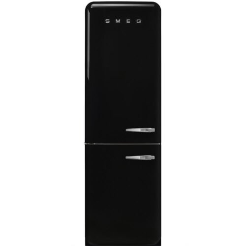 Frigorífico-congelador de libre instalación, volumen total 331 L, frigorífico ventilado 234 L, congelador No Frost 97 L, zona extra fresca 0 °C, compartimento de congelación rápida, iluminación LED, nivel de ruido 37 dB, clase A+++, diseño retro, color negro.