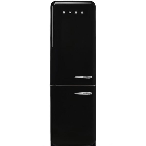 Frigorífico-congelador de libre instalación, volumen total 331 L, frigorífico ventilado 234 L, congelador No Frost 97 L, zona extra fresca 0 °C, compartimento de congelación rápida, iluminación LED, nivel de ruido 37 dB, clase A+++, diseño retro, color negro.