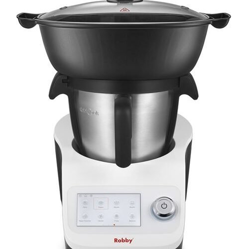 Robot de cocina multifunción con báscula integrada y pantalla táctil + un bol adicional Robby robicook + bol